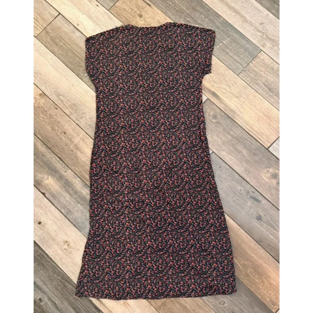 Madewell Black Floral Button Dress Size XXS